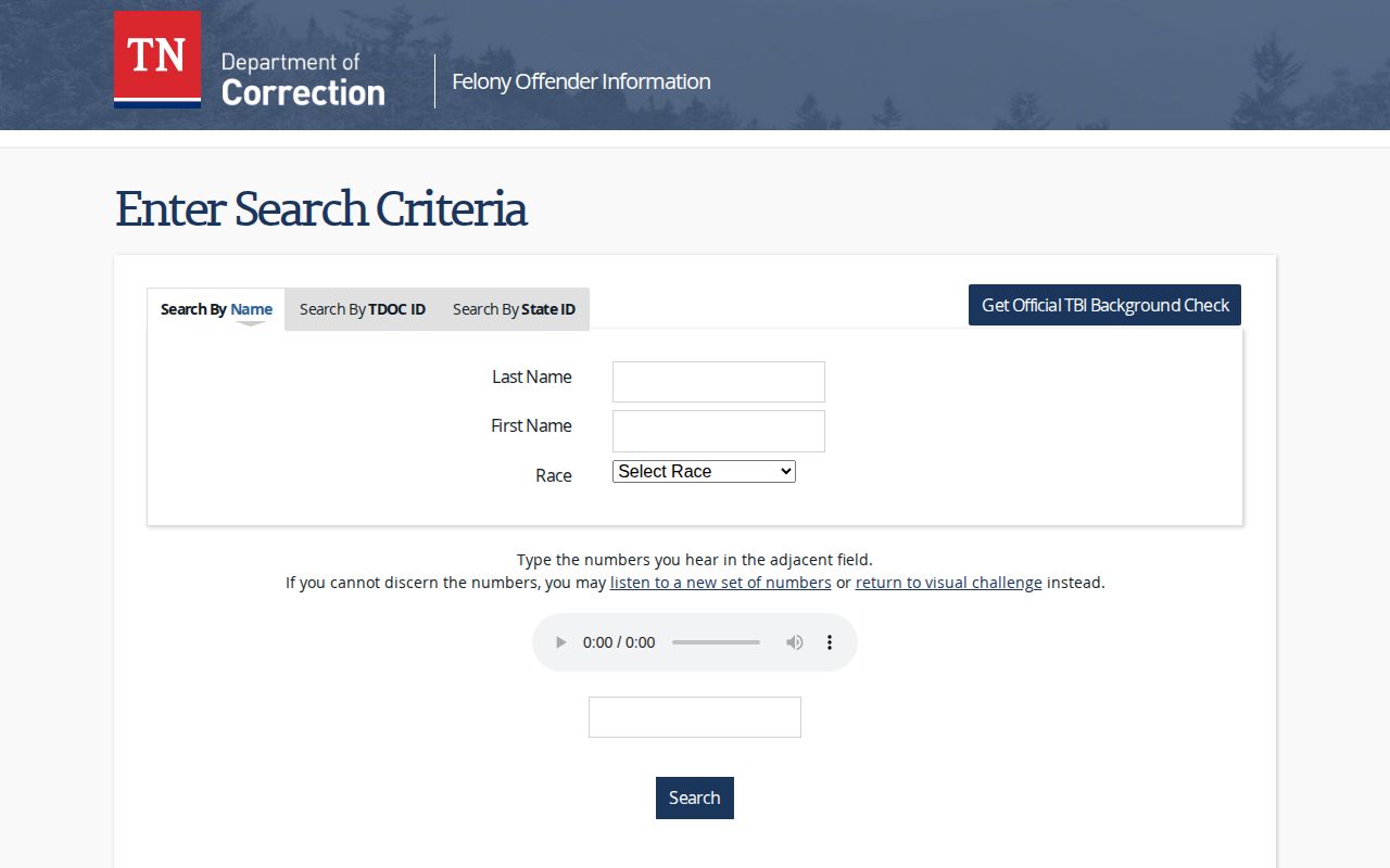 Tennessee FOIL search for Greene County state offender records
